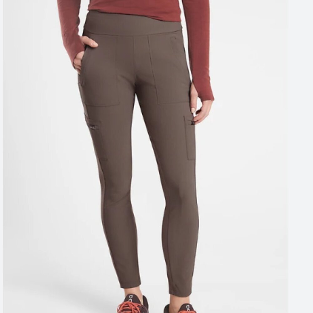 Athleta Headlands Hybrid Cargo Tights Pants Brown Size 2